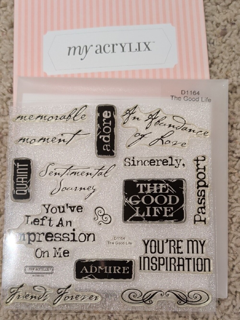 Pink Script Sentiment Stamps - Picture 2 of 2